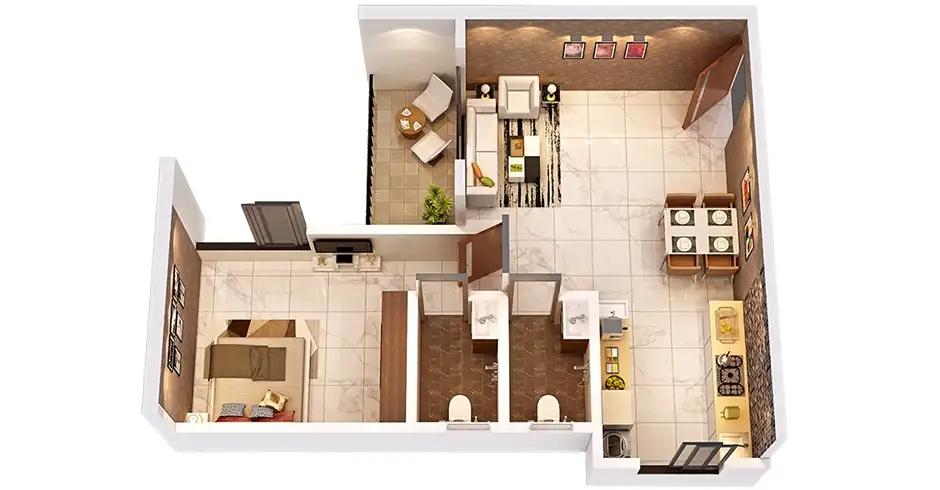 Balaji Estate Dombivali 1 Bhk Floor Plan