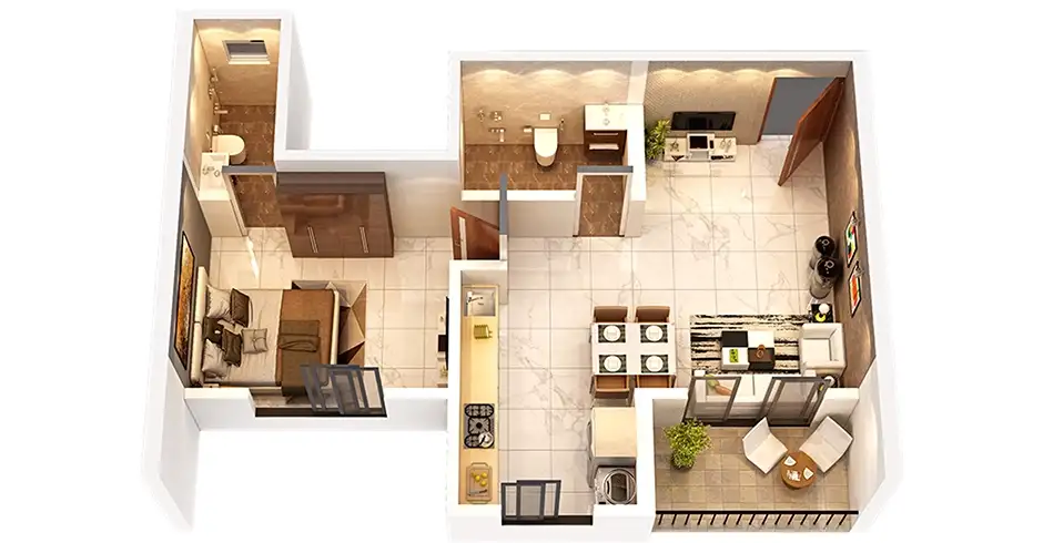 Balaji Estate Dombivali 2 Bhk Floor Plan