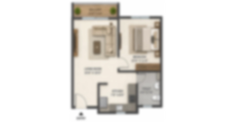 Balaji Jindal Skyline 30 1 BHK Floor Plan