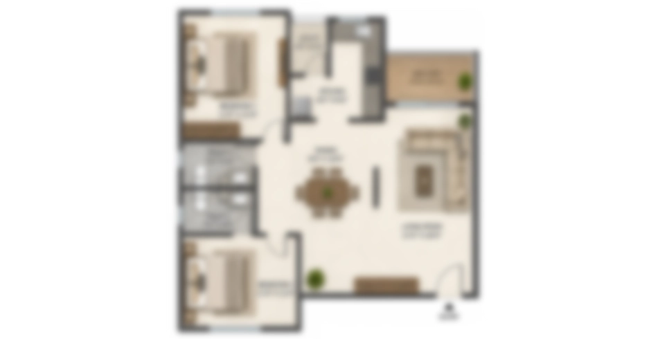 Balaji Jindal Skyline 30 2 BHK Floor Plan